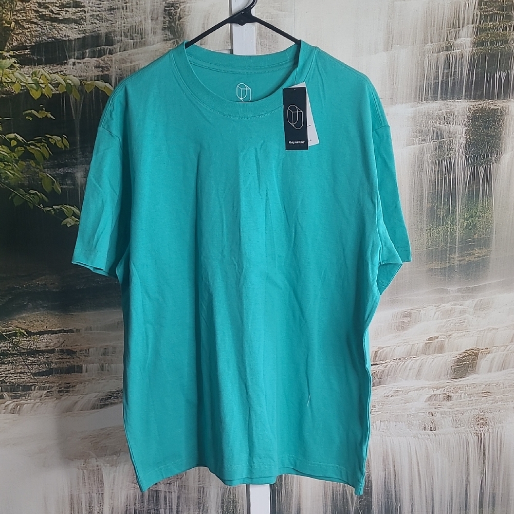 New! Original Use Mens Large Teal Short Sleeve Casual Tee Tshirt